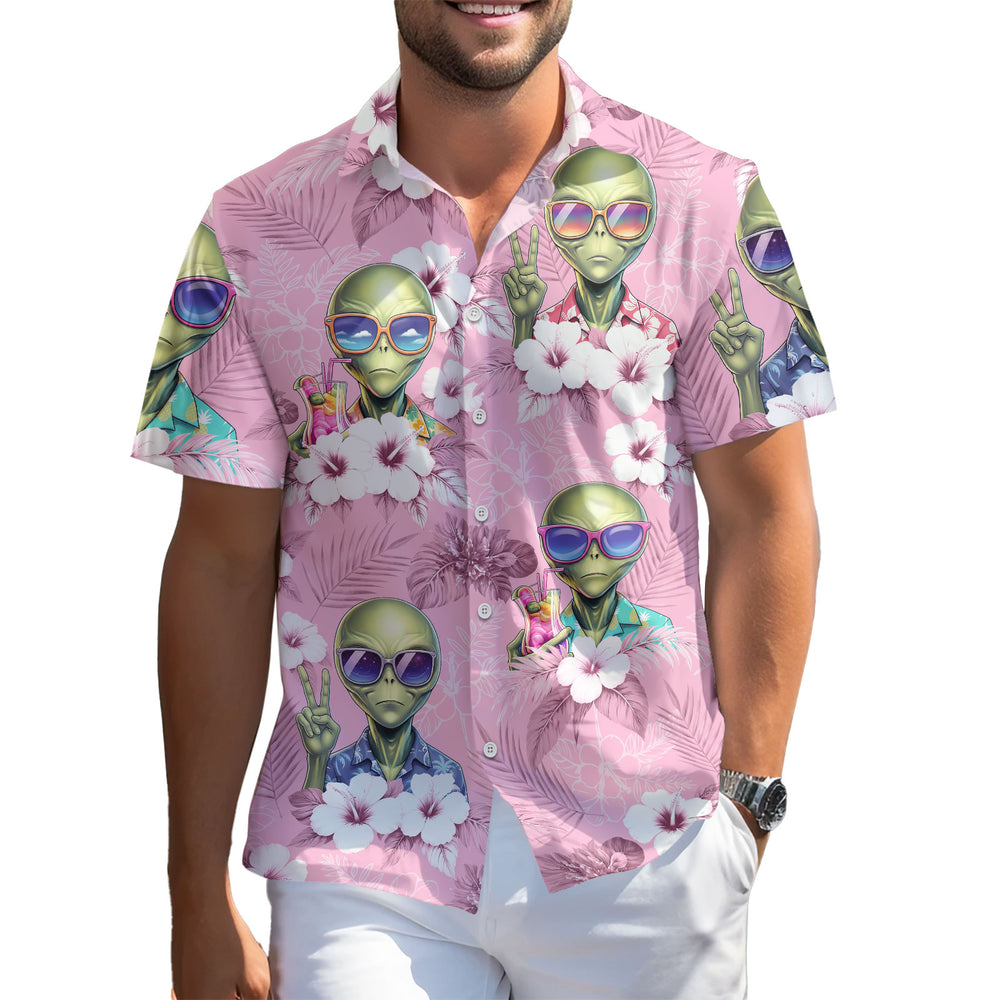 Alien UFO Hawaiian Shirt – Short Sleeve Button-Down