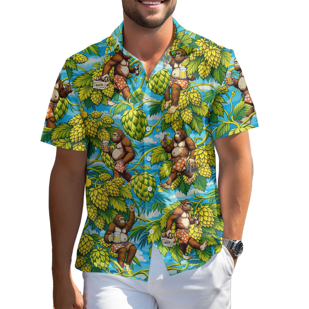 Bigfoot Beer Hawaiian Shirt – Short Sleeve Button-Down