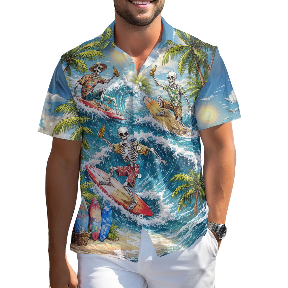 Skeleton Skull Hawaiian Shirt – Short Sleeve Button-Down
